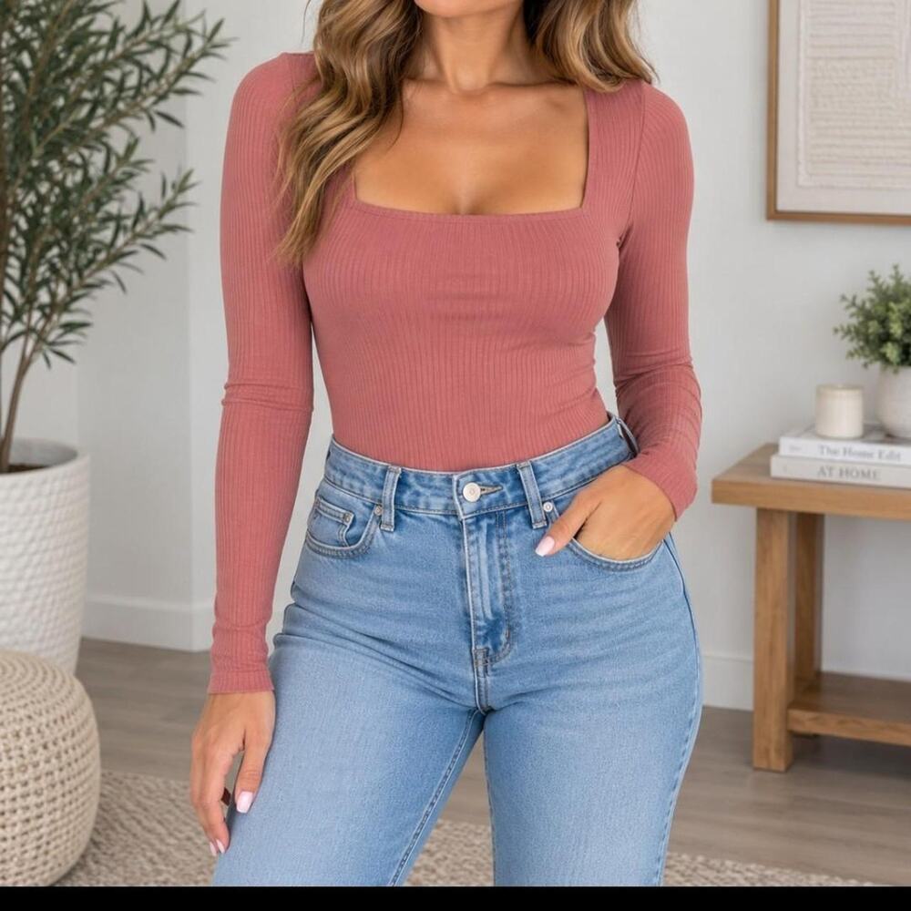 Old navy pink ribbed long